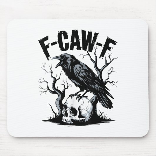 Tapis De Souris Black Crow, F-caw-f Funny Black Bird (Devant)