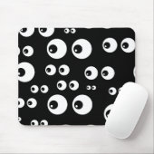 Tapis De Souris Black Drôle Cartoon Oeil sans Seamless Voir (Avec souris)