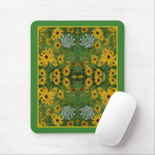 Tapis De Souris Black Eyed Susan Daisy Flower Peinture Abstraite