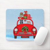 Tapis De Souris Black German Shepherd Dog In Car With Santa Claus  (Avec souris)