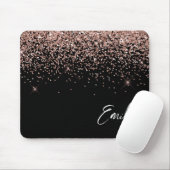 Tapis De Souris Black Girl Rose Gold Blush Parties scintillant ros (Avec souris)