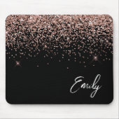 Tapis De Souris Black Girl Rose Gold Blush Parties scintillant ros (Devant)