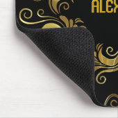 Tapis De Souris Black & Gold - Monogramme personnalisé (Coin)