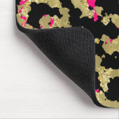 Tapis De Souris Black Gold Parties scintillant Hot rose Abstrait P (Coin)
