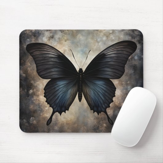 Tapis De Souris Black Gothic Butterfly (Avec souris)