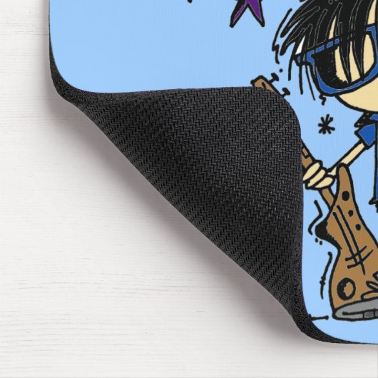 Tapis De Souris Black Hair Boy Rock Star (Coin)