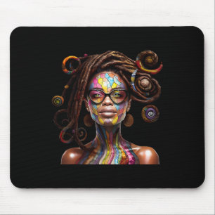 Tapis De Souris Black History Moth Loc'd Hair Art Black Queen Afr