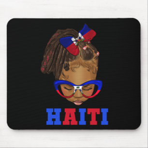 Tapis De Souris Black Kid Afro Messy Bun Haitian Girl Haiti Indepe
