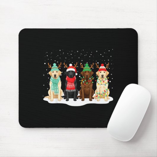Tapis De Souris Black Lab Labrador Dog Christmas Crew Matching Fam (Avec souris)