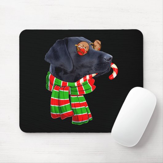 Tapis De Souris Black Lab Labrador Dog Owners Christmas Xmas Holid (Avec souris)