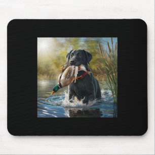 Tapis De Souris Black Labrador Retriever Chien Chasse Canards Dans