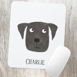 Tapis De Souris Black Labrador Retriever Chien Nom<br><div class="desc">Un drôle Black Labrador Retriever chien pour vous faire sourire. Modifiez ou supprimez le nom à customiser. Art original de Nic Squirrell.</div>