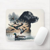 Tapis De Souris Black Labrador Retriever et Canards (Avec souris)