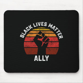 Tapis De Souris Black Lives Problème Ally Fist Retro Blm Allies Su