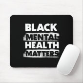 Tapis De Souris Black Mental Health Problems Therapy Black Excelle (Avec souris)