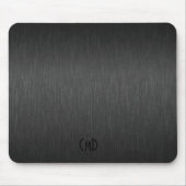 Tapis De Souris Black métallc design brushed aluminum look (Devant)