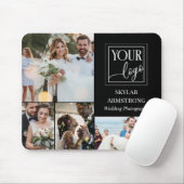 Tapis De Souris Black Minimal Your Logo Photo Collage Photographe (Avec souris)