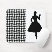 Tapis De Souris Black Modern Houndstooth avec mode Silhouette (Avec souris)