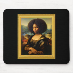 Tapis De Souris Black Mona Lisa Afro Reine Africaine Femme Noir So