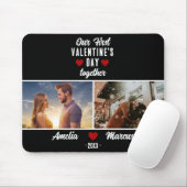 Tapis De Souris Black Our First Valentine's Day Together 2 Photos (Avec souris)