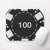 Tapis De Souris Black Poker Chip (Avec souris)