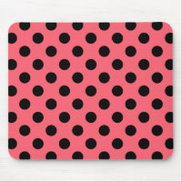 Black polka dots on coral