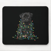 Tapis De Souris Black Pug Christmas I'm Fine Everything Is Fine  (Devant)