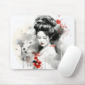 Tapis De Souris Black Red Geisha (Avec souris)