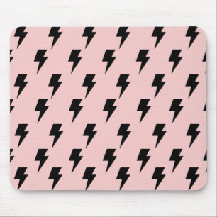 Tapis De Souris Black Rose Lightning Y2K Indie Bold Bureaux