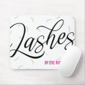Tapis De Souris Black Script Faux Gold Lashes (Avec souris)