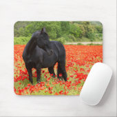 Tapis de souris Black Stallion et Pavots (Avec souris)