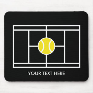 Tapis De Souris Black Tennis Court Mousepad cadeau avec texte pers