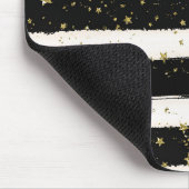 Tapis De Souris Black White Aquarelle rayures Gold Parties scintil (Coin)