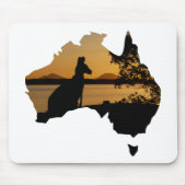 Tapis De Souris Black, White & Gold Kangaroo Sunset Australia (Devant)