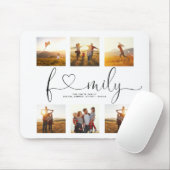 Tapis De Souris Black & White Heart Script 6 Photo Family Collage (Avec souris)