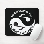 Tapis De Souris Black White Music Note Musicale moderne (Avec souris)