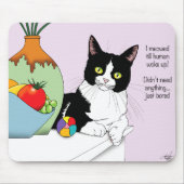 Tapis De Souris Black White Tuxedo drôle Chat (Devant)