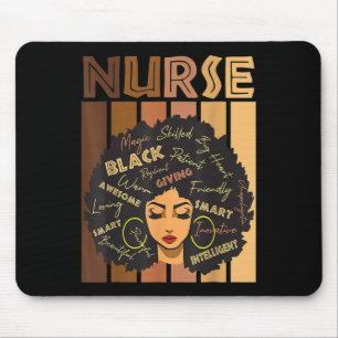 Tapis De Souris Black Woman Magic Afro Melanin Queen Histoire noir