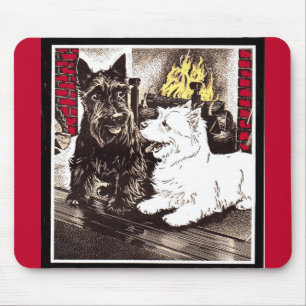 Tapis De Souris Blackie et Whitie par le feu