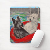 Tapis De Souris Blackie et Whitie sur un radeau (Avec souris)
