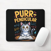 Tapis De Souris Blague de chat de maths perpendiculaire (Avec souris)