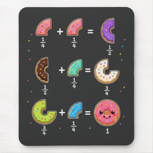 Tapis De Souris Blagues de maths sur les fractions de beignets (Devant)