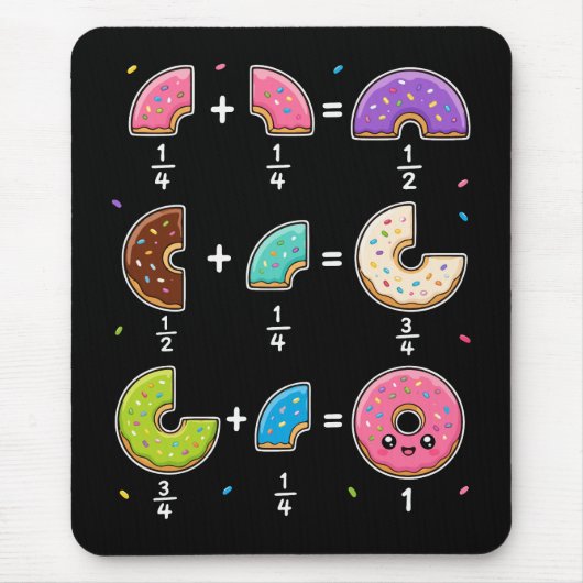Tapis De Souris Blagues de maths sur les fractions de beignets (Devant)
