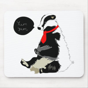 Tapis De Souris Blaireau de comédie dans le cravate