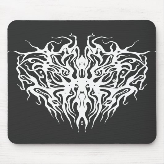 Tapis De Souris Blanc Abstrait Broken Heart Conception tribale (Devant)