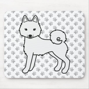 Tapis De Souris Blanc Alaskan Klee Kai Cute Cartoon Chien