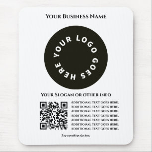Tapis De Souris Blanc avec code QR ajoutez votre propre texte et l