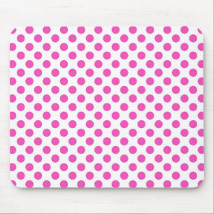 tapis de souris blanc avec pois roses