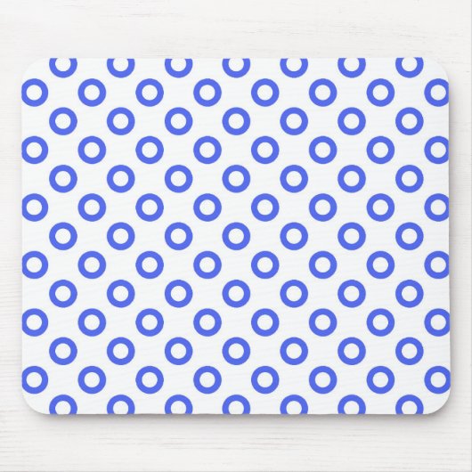 tapis de souris blanc cercle bleu (Devant)
