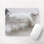 Tapis de souris blanc de chat persan (Avec souris)